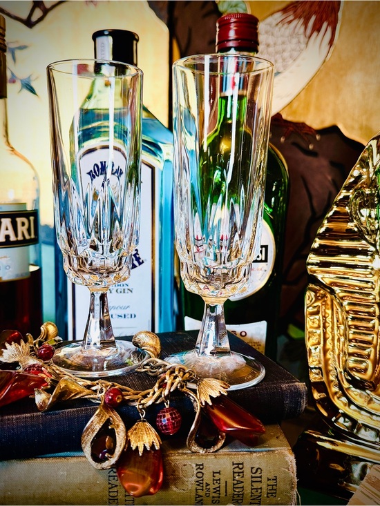 ARCOROC Handbags - ♥️ SET OF 2 ARCTIC BY ARCOROC CHAMPAGNE FLUTES CUT GLASS CRYSTAL GLASSES